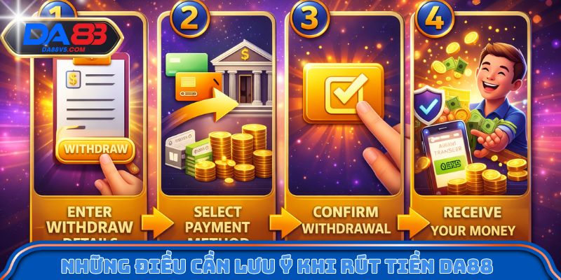 Những điều cần lưu ý khi rút tiền Da88 cho cược thủ 