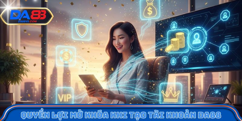 Quyền lợi mở khóa khi tạo tài khoản Da88